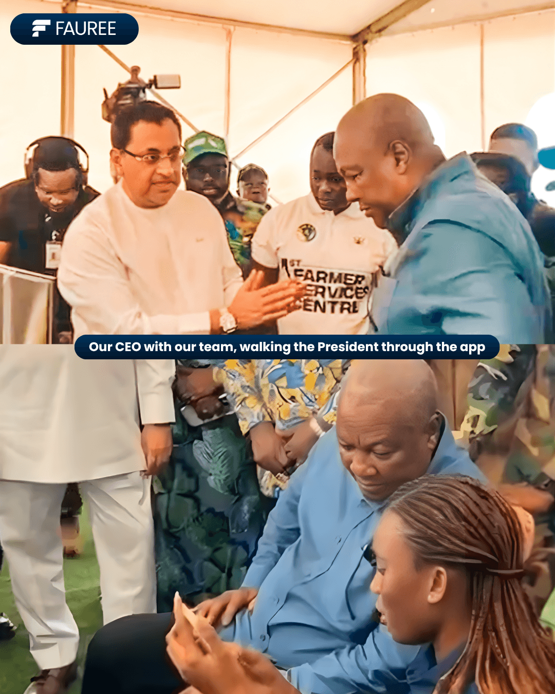 President Mahama Engages with Fauree at Farmer Service Centre as Mass Farmer Registrations Signal a New Era in Ghana’s Digital Agriculture